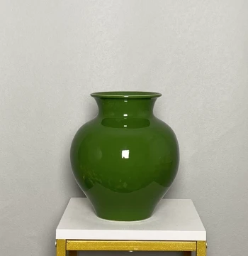 Jingdezhen Ceramic Vase, Retro Wabi-Sabi Handcrafted Coarse Pottery, Green New Chinese Style for Living Room Water Cultivation of Fresh Flowers