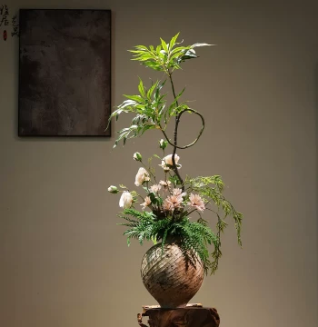 Ceramic Vase in Medieval Wabi-Sabi Style, Handmade Zen Ornament, Song Dynasty Aesthetics for Living Room and Hotel, Italian High-End Decor