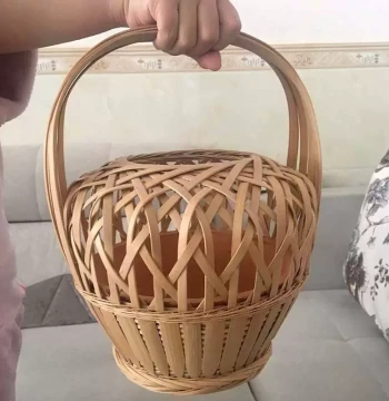 Traditional Guangxi Nostalgic Bamboo Fire Cage for Charcoal Heating, Handcrafted Wedding Accessory