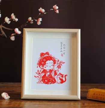 Paper-Cut Table Ornament: Q-Style Cute Lady Figure, Intangible Cultural Heritage Handicraft, Home Decor, Birthday Gift, Chinese-Style Present