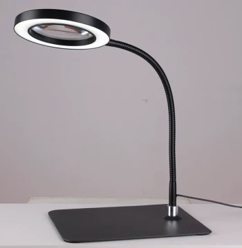 Eye-Protection Desktop Metal Flexible Hose Magnifier LED Work Lamp Electronic Repair Antique Jewelry Jade HD Lens