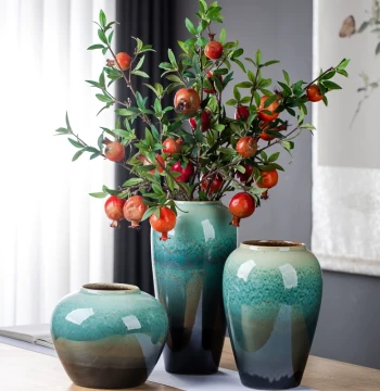 New Chinese Zen Minimalist Ceramic Dried/Fresh Flower Vase, Jingdezhen Living Room TV Cabinet Entryway Home Decor Ornament