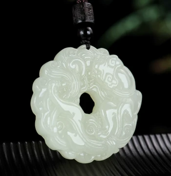 Hetian Jade Pixiu Safety Buckle Pendant Fortune Turns Jade Pendant Double-Sided Twist Reverses Heaven and Earth Cycle Jade Amulet Jade Stone Jade Plaque
