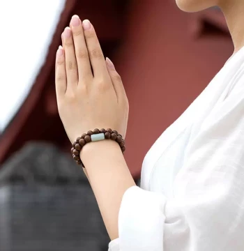 Huanghuali Double Circle Hetian Jade Bracelet Red Sandalwood Wood Luck Transfer Beads Unisex Buddhist Prayer Beads Disc Plaything Bracelet