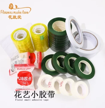 Floral Wrapping Tape, Small Adhesive Tape for Stationery, Fixing Glue for Bouquets, Green Cloth Tape, Transparent Tape, Florist Supplies