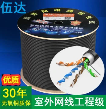 Wuda Outdoor Waterproof Water-Resistant Cat5e Ethernet Cable, 0.5mm Pure Copper, 300 Meters Surveillance Network Cable with Free Shipping