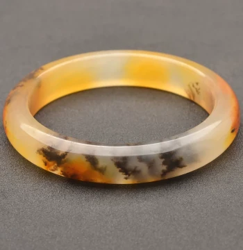 Natural Grade A Yunnan Longling Yellow Dragon Jade Oval Guifei Bangle, Ice-Grade Authentic Burmese Water Grass Pattern Women's Jewelry
