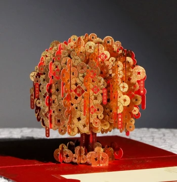 New Year Card New Year's Day Chinese Style Blessing 3D Greeting Card Paper Carving Premium Creative Handmade for Elders Custom Writing Blessing Cultural Creative Commemorative Gift 2026 New Year 3D Paper Cutting Gift Small Card