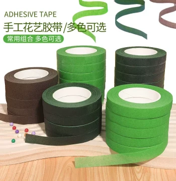 Handmade Floral Tape, Green Flower Stem Tape, Transparent Brown Pipe Cleaner for Flower DIY Materials, Wrapping Garden Floral Accessories
