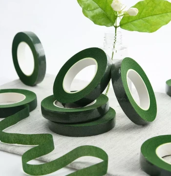 Paper Crepe Tape for DIY Crafts - Green Floral Tape for Bouquets, Wreaths, and Rose Wire Wrapping
