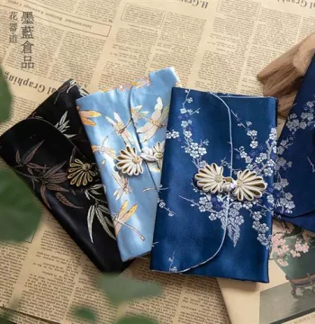 Scissors Storage Bag for Florists, Embroidered Brocade Case for Ikebana Shears, Wire & Tape Professional Tool Kit