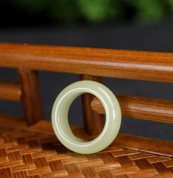 Hetian Jade Plain Band Ring for Men, Huangkou Jade Ring, Jade Finger Ring, Tail Ring, Couple's Yellow Jade Ring