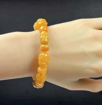 Natural Burmese Huanglong Jade Eighteen Arhats Bracelet, Premium Jewelry Hand Chain, Hand Accessory with Gift Certificate