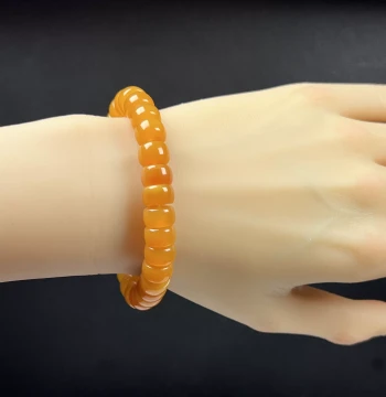 Natural Jade Premium Jewelry, Burmese Material Huanglong Jade 10mm Bracelet, Abacus Bead Style, New Jade Hand Jewelry for Gifting
