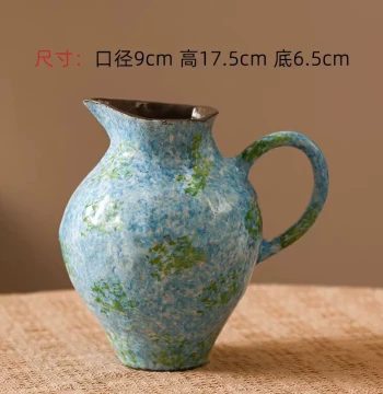 Jingdezhen Retro Ceramic Vase Hand-Painted Flower Arrangement Vessel Living Room Decor Green Plant Hydroponic H0630Y13
