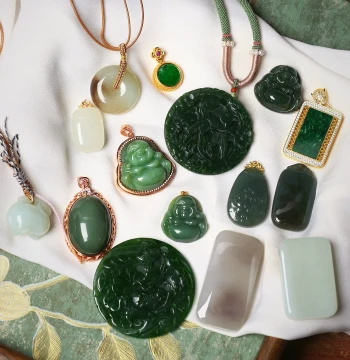 One Item One Photo: Natural Hetian Jade Carved Pendant, Jasper Plaque, Jasper Smoky Purple Green Jade Unisex Jade Pendant