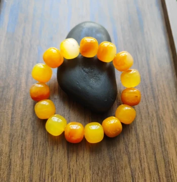 Authentic Huanglong Jade Bracelet No. 1 Old-Style Bead Bracelet Natural Raw Ore Jade Wristband Bracelet 14*13