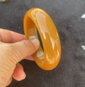 Yunnan Longling Natural Jade Yuxian Yellow Dragon Jade Bracelet Inner Diameter 55*17*9mm Chicken Fat Yellow Old Material