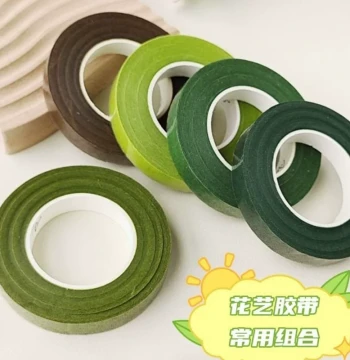 Paper Tape Crepe Paper DIY Handmade Materials Bouquet Wreath Floral Green Adhesive Tape Rose Silk Flower Wrapping