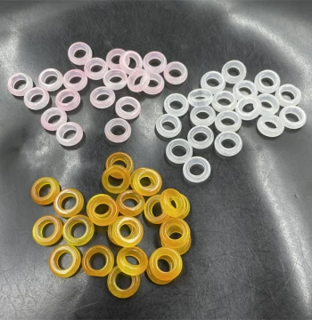 Jewelry Accessories Yellow Dragon Jade Large Hole Circle Ring Spacer Beads Pink Jade Running Ring 12mm White Jade Circle