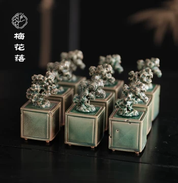 Meihualuo Taihu Stone Incense Burner: Ceramic Boshan Incense Burner for Incense Ceremony, Tea Art, and Agarwood Burning, Handcrafted