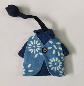 New Holiday Gift Tie-Dye Fabric Clothes-Shaped Retro Ethnic Style Handmade Creative Keychain Cover Bag Pastoral