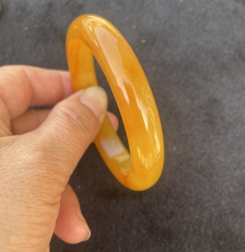Natural Yunnan Longling Huanglong Jade Bangle: Chicken-Yellow Old Material (Inner Diameter 54*11*8mm) by Yuxian