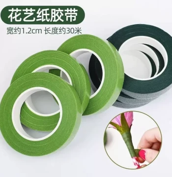 Handmade Floral Tape DIY Green Cloth Sugar Flower Stem Green Crepe Paper Mesh Flower Packaging Material Fabric Art