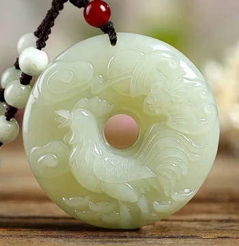 Hetian Jade Peace Buckle Twelve Zodiac Pendants Unisex Natural Jade Necklace Rabbit Year Zodiac Ben Ming Nian Gift