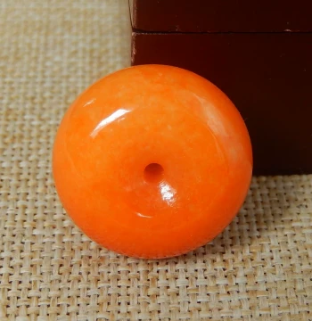 Myanmar Grade A Jadeite Rough Stone, Semi-Transparent Material, Ice-Glutinous Full Color Red Jade Peace Buckle Pendant V1165
