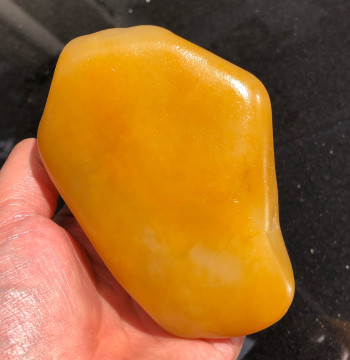 Pure Natural Yellow Dragon Jade Seed Material Longkeng Material Unique Handpiece Ornament Appreciation Stone Jade High Oil Fine Texture