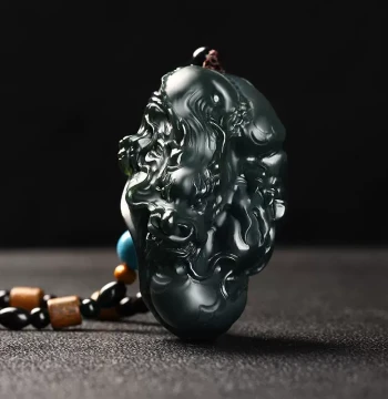 Authentic Xinjiang Hetian Jade Zodiac Dragon Play Piece, Fine Green Jade Dragon Carving, Unisex Hand-Held Ornament