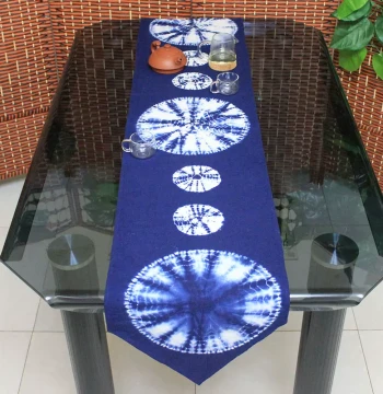 Dali Bai Ethnic Handcrafted Tie-Dye Table Runner for Home, Tea House, Cafe, and TV Cabinet – Unique Decorative Fabric Long Tablecloth