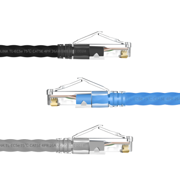 TP-LINK TL-EC5e Cat5e Finished Network Cable, 1m 2m 3m 5m RJ45 Connector for Home Broadband Computer Network Connection, UTP Network Patch Cable