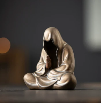 Ceramic Zen Formless Buddha Tea Pet Ornament, Premium Handmade Figure for Tea Room, Tea Table, and Tea Platform Decoration