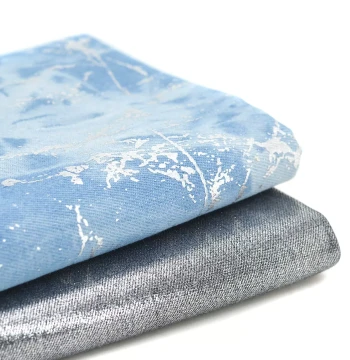 Washed Tie-Dye Silver-Foiled Denim Fabric Patchwork Homework Material Class Remodeling Samples Handmade Textile DIY Fabric Set