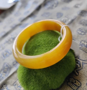 Size 56 Circle Natural Raw Ore Jade Bangle, Size 19 Yellow Dragon Jade Bangle, Natural Jade Bangle Gift for Wife 16*10