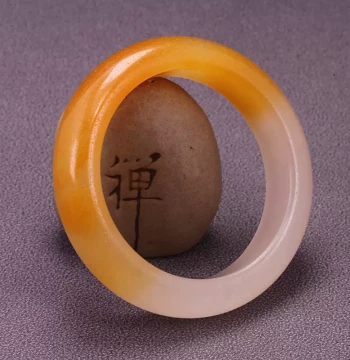 Yunnan Longling Natural Jade Stone Yuxian Yellow Dragon Jade Bracelet Women's Bangle Grade A Husband-Prospering Gift Handband Jade Bangle