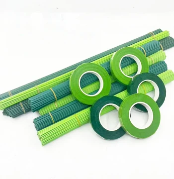 No. 2 Flower Stem Green Tape Manual Material Green Wire Wrapped, Handmade Rose Flower Stem, Floral Support Rod, Leaves DIY