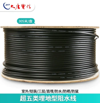 Datang Telecom Cat5e Outdoor Armored Waterproof Network Cable Outdoor Water-Resistant Cable Surveillance Cable Buried Rodent-Proof