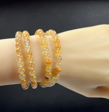 Natural Jade Yunnan Huanglongyu Clever Color Golden Sand Fine Sparkle Prayer Beads 7mm 108 Beads Bracelet Necklace Dual Use