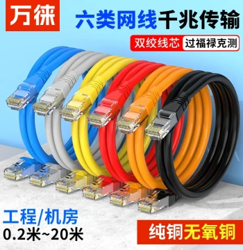 National Standard Cat6 Gigabit Ethernet Cable, Home Broadband Network Patch Cord, Computer Unshielded Pre-Made Pure Oxygen-Free Copper 1m/10m