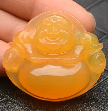 Natural Huanglong Jade Maitreya Buddha Pendant Authentic Jade Buddha Gong Hanging Ornament Women's Ice-Grade Big Belly Laughing Buddha Pendant Couple