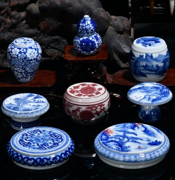 Jingdezhen Ceramic Hand-Painted Blue and White Porcelain Lid Rest: Teapot Lid Holder, Gaiwan Lid Stand, Cup Rest, Tea Set Accessories