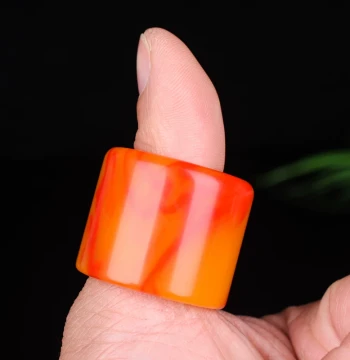 Men's Jade Thumb Ring Huanglong Jade Thumb Ring Xinjiang Hetian Golden Silk Yellow Jade Thumb Ring Gobi Jade Ring Finger Jewelry