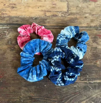 Yunnan Ethnic Blue Dyed Textile Hair Scrunchie Women's Ponytail Holder Dali Tie-Dye Fresh Style Handicraft