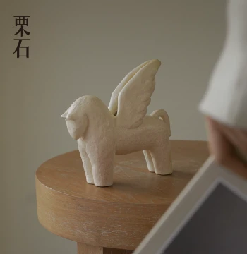 Lishi Retro Abstract Ceramic Handmade Little Pegasus Ornament, Model Room TV Cabinet Study Wine Cabinet Home Decoration