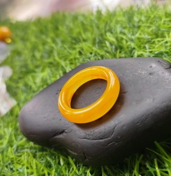 Ring Size 19.4 Width 6 Thickness 4 Authentic Yellow Dragon Jade Ring Band Size 60 Pure Natural Raw Ore Jade Ring Band Ring