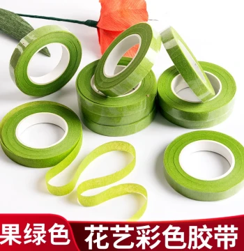 Floral Art Special Green Tape Twist Stick Crepe Paper Flower Stem Stamen Handmade Flower DIY Production Materials