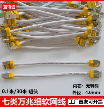 Pure Copper Ultra-Fine Cat7 Double Shielded Network Patch Cable cat7 High-Speed Home Broadband Computer Router Connection Cable